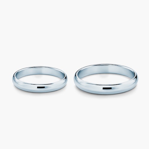 Obrączki ślubne: białe złoto, półokrągłe, 3 mm